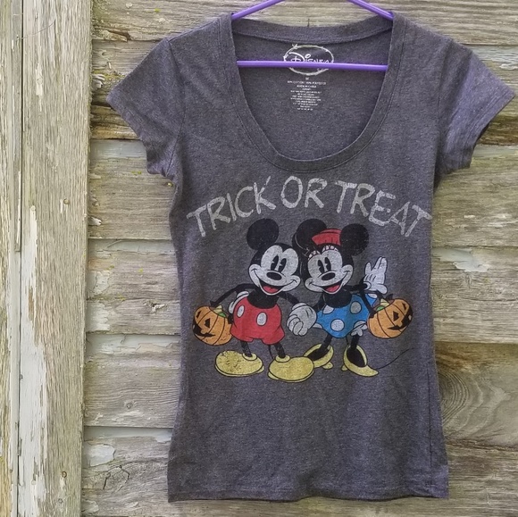 Disney Tops - Trick or Treat Mickey Disney Halloween Vneck Tee Disney Tops - Trick or Treat Mickey Disney Halloween Vneck Tee